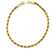 10kt Yellow Gold 7.5" 3.25mm Hollow Rope Bracelet