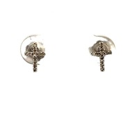 10kt White Gold .10ct tw Diamond Cross Stud Earrings