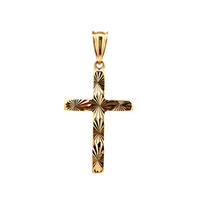 10kt Yellow Gold Diamond Cut Cross Pendant