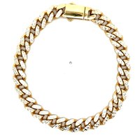 10kt Yellow Gold 9" 8.75mm Diamond Cut Cuban Link Bracelet  