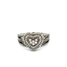 14kt White Gold 1.00ct tw Diamond Heart Ring W/Certification