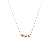 14kt Yellow Gold Diamond 3 Heart Necklace