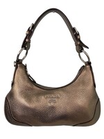 Prada Mini Hobo Metallic Pebbled Leather Bag 