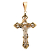 14kt Two Tone Crucifix Cross Pendant 