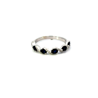 10kt White Gold .10ct tw Diamond & Sapphire Band Ring