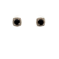 10kt White Gold .10ct tw Diamond & Sapphire Stud Earrings