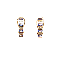 14kt Yellow Gold .15ct tw Diamond & Tanzanite Earrings
