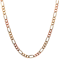 10kt Tri-Color 21" 3mm Figaro Link Chain