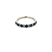 14kt White Gold Diamond & Sapphire Ring
