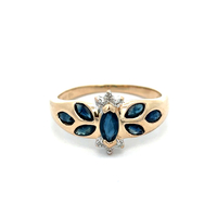10kt Yellow Gold Diamond & Sapphire Ring