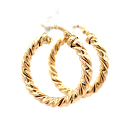 14kt Yellow Gold Twisted Hoop Earrings 