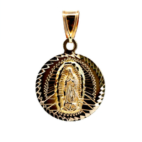 14kt Yellow Gold Virgin De Guadalupe Pendant