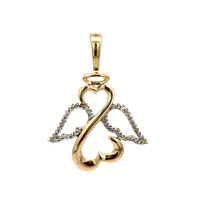 14kt Yellow Gold .10ct tw Diamond Angel Pendant 