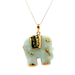10kt Yellow Gold Jade Elephant Pendant With Chain 