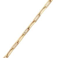 14kt Yellow Gold 7" 4mm .60ctw Diamond Paperclip Bracelet 