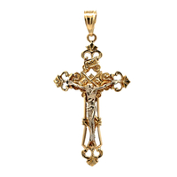 10kt Two Tone Crucifix Cross Pendant