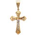 14kt Two Tone Crucifix Cross Pendant