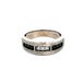 10kt White Gold Diamond & Onyx Band Ring 