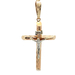 14kt Two Tone Crucifix Cross Pendant