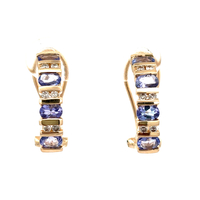 14kt Yellow Gold .15ct tw Diamond & Tanzanite Earrings 