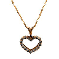 10kt Yellow Gold .20ct tw Diamond Heart Pendant With Chain 