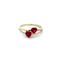 10kt Yellow Gold Ruby Double Heart Ring