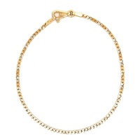 14kt Two Tone 7" 2mm Diamond Cut Bracelet