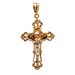 14kt Two Tone Crucifix Cross Pendant 