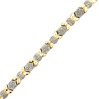 14kt Two Tone 7" 10.5mm 2.40ct tw Diamond Bracelet 