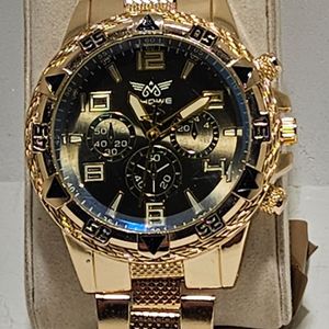 Zhowe A2141 Gold?Tone Stainless Steel Watch — Men’s Quartz Timepiec