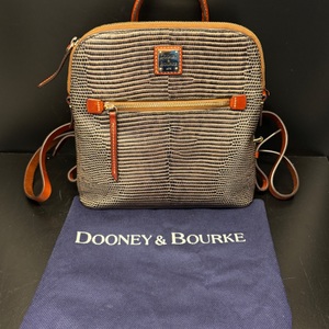 DOONEY & BOURKE BROWN/CHESTNUT EMBOSSED LIZARD BACKPACK  