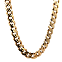 10kt Yellow Gold CZ Clasp 23" 11mm Cuban Link Chain  