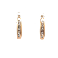 10kt Yellow Gold .25ct tw Diamond Hoop Earrings
