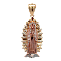 14kt Tri-Color Virgin De Guadalupe Pendant