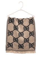 Gucci GG Glitter Jacquard Fringe Scarf