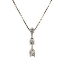 14kt White Gold .45ct tw Diamond Pendant With Chain