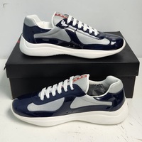 Prada America’s Cup Men’s Sneakers US 11 Navy Patent / Grey Mesh 4E3400