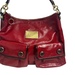 Coach Poppy Glam Madison 16103 Red Patent Leather Medium Shoulder Bag Ruched