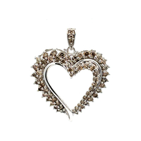 10kt White Gold .40ct tw Diamond Heart Pendant