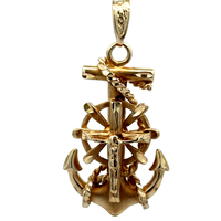 14kt Yellow Gold Crucifix Anchor Pendant