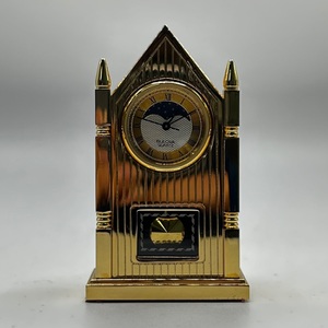 Vintage 1988 Bulova Mini Boutique Solid Brass Clock Carriage Musette B0509