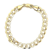 14kt Yellow Gold 8" 8.25mm Diamond Cut Curb Link Bracelet