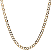 14kt Yellow Gold 24" 7mm Diamond Cut Curb Link Chain