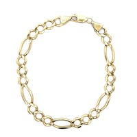 10kt Yellow Gold 9.5" 8mm Figaro Link Bracelet 