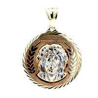 14kt Two Tone Jesus Pendant 