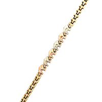 14kt Tri-Color 7" 6mm Elephant Bracelet