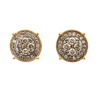 10kt Yellow Gold .80ct tw Diamond Cluster Stud Earrings