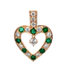 14kt Yellow Gold .60ct tw Diamond & Emerald Heart Pendant