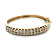 14kt Yellow Gold 6.5" 3.00ct tw Diamond Bangle Bracelet With Appraisal 