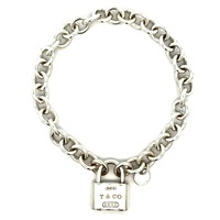 Tiffany & Co. 1837 Concave Padlock Bracelet With Box & Pouch 
